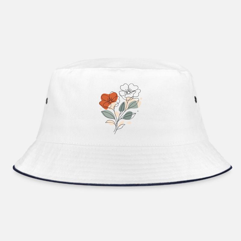 Abstraktes Blumen Muster Illustration Bucket Hat