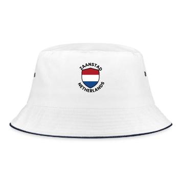 Zaanstad Shield, Niederlande - Bucket Hat - Weiß/Navy - Vorne