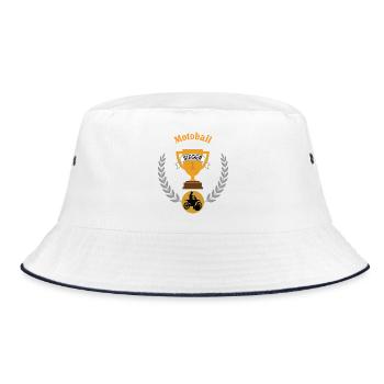 Motoball Sieger Gewinner Turnier Meisterschaft - Bucket Hat - Weiß/Navy - Vorne