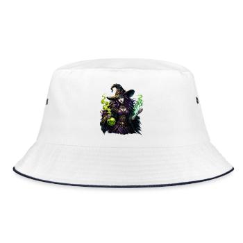 Witch with Potion - Bucket Hat - white/navy - Front
