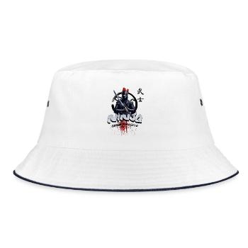 Ninja Japan Krieger  - Bucket Hat - Weiß/Navy - Vorne
