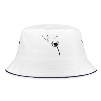 Silhouette Seeding Dandelion - Bucket Hat - white/navy - Front