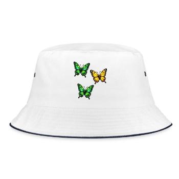Butterflies Neon - Bucket Hat - white/navy - Front
