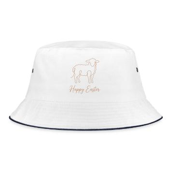 Happy Easter, Cute Lamb Spring Shirt, Hoodie, Bag - Bucket Hat - white/navy - Front