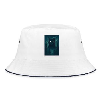 Nordwolf im Nordlicht - Bucket Hat - Weiß/Navy - Vorne