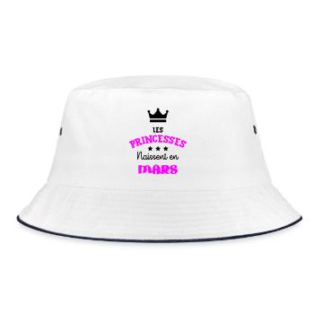 Princesse née en Mars Super Cadeau Anniversaire - Bob - blanc/marine - Devant
