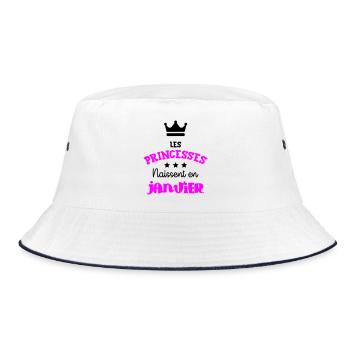 Princesse née en Janvier Joli Cadeau Anniversaire - Bob - blanc/marine - Devant