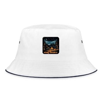 Stay Awake Campfire Night - Bucket Hat - white/navy - Front