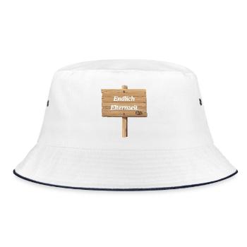Endlich Elternzeit - Bucket Hat - Weiß/Navy - Vorne