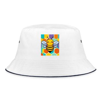 bee - Bucket Hat - white/navy - Front