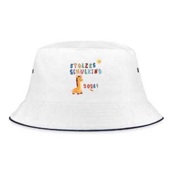 Stolzes Schulkind 2026 - Bucket Hat - Weiß/Navy - Vorne