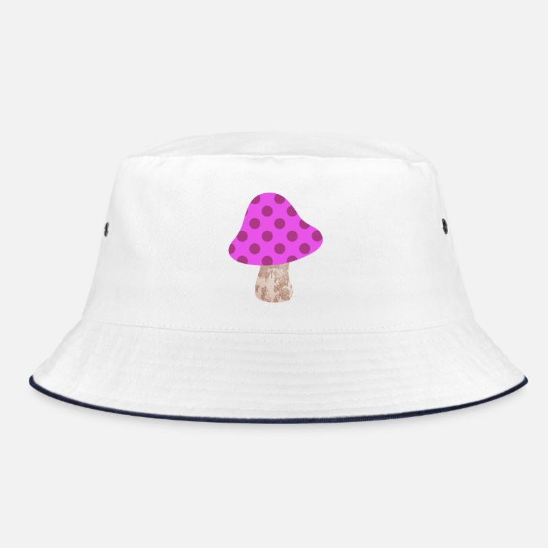 Mushroom Dots Pattern Dots Pink Nursery Happiness Bucket Hat