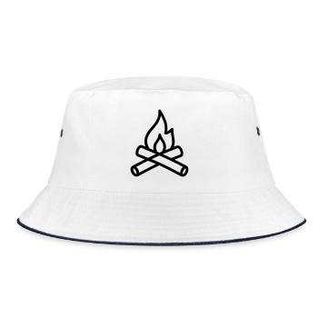 Campfire - Bucket Hat - white/navy - Front