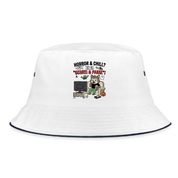 Schrei und Panik beim Horror Chill - Bucket Hat - Weiß/Navy - Vorne
