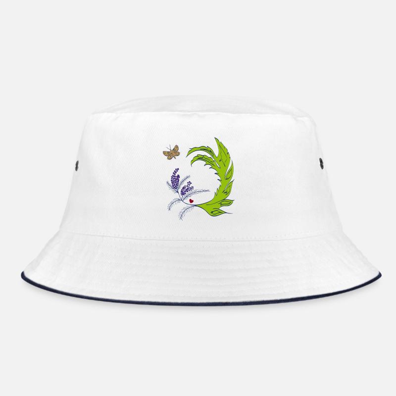 Lavendelkranz mit Schmetterling Bucket Hat