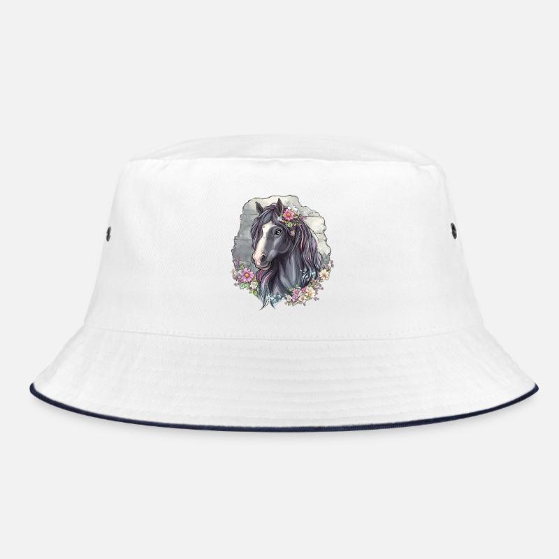 Pferd mit Blüten Bucket Hat