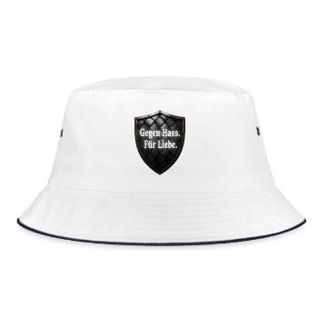 Gegen Hass Für Liebe Schild Statement - Bucket Hat - Weiß/Navy - Vorne