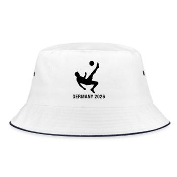 Germany 2026 Football Shot Fan - Bucket Hat - white/navy - Front