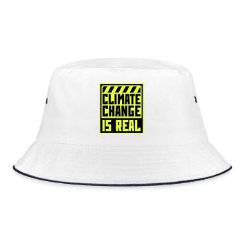Climate Change Is Real Klimawandel Wissenschaft - Bucket Hat - Weiß/Navy - Vorne