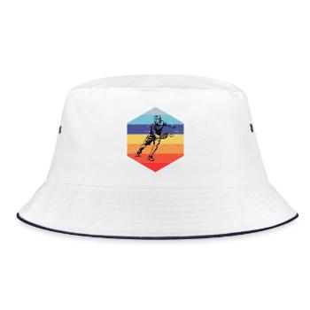 Pickleball Community Geschenkidee für den Vatertag - Bucket Hat - Weiß/Navy - Vorne