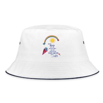 Schulkind  - Bucket Hat - Weiß/Navy - Vorne