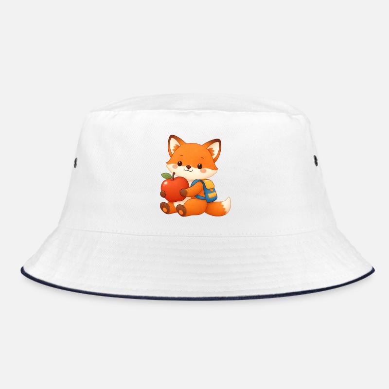 Kuschelfuchs mit Apfel und Rucksack Bucket Hat