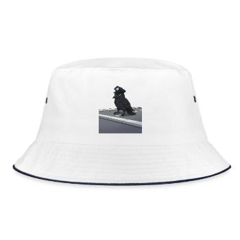 Raven as a police officer on the street - Bucket Hat - white/navy - Front