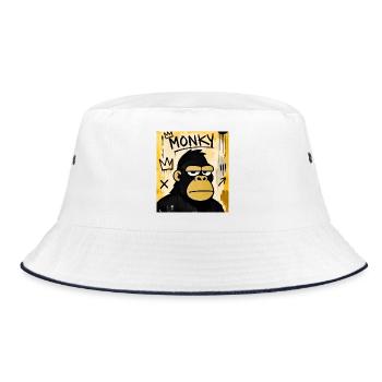 Monky Graffiti Ape - Bucket Hat - white/navy - Front