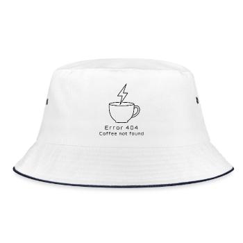 Error 404: Coffee not found - Bucket Hat - Weiß/Navy - Vorne