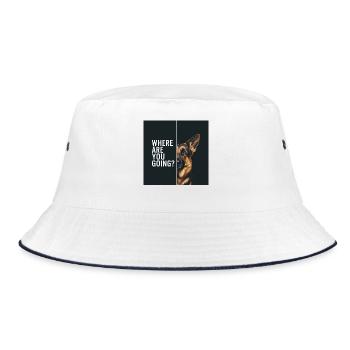 Deutscher Schäferhund für Hundefans Tierfreunde - Bucket Hat - Weiß/Navy - Vorne