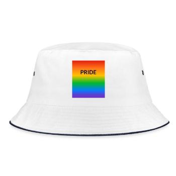 Pride Rainbow LGBTQ - Bucket Hat - white/navy - Front