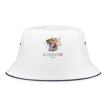 Schulkind Power 2026 - Bucket Hat - Weiß/Navy - Vorne