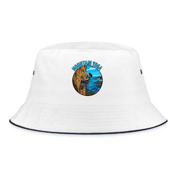 Mountain yoga on the cliffs - Bucket Hat - white/navy - Front
