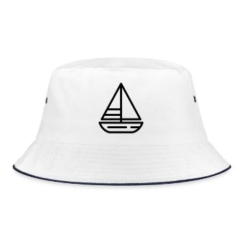 sailing ship - Bucket Hat - white/navy - Front