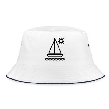 sailing ship - Bucket Hat - white/navy - Front