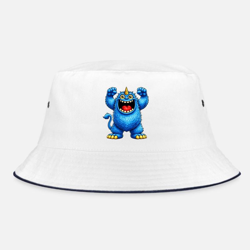 Monstre bleu cornue joyeux Bob