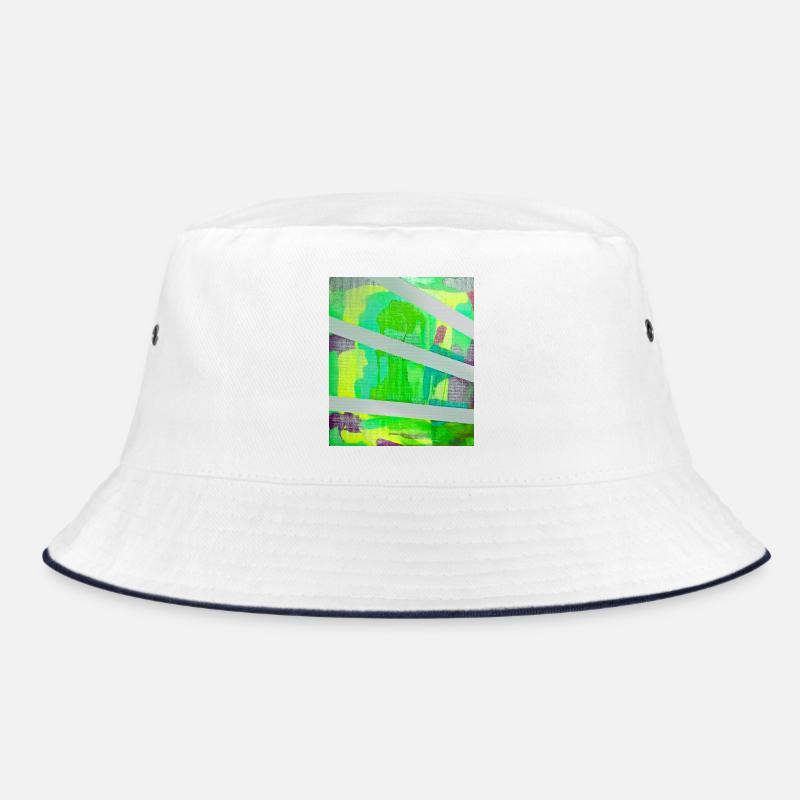 Neon Kaleido Abstract - Bucket Hat - white/navy
