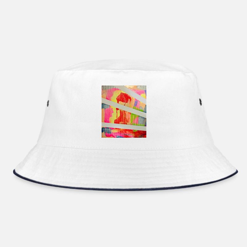 Neonfarben Abstrakte Streifenkunst Bucket Hat