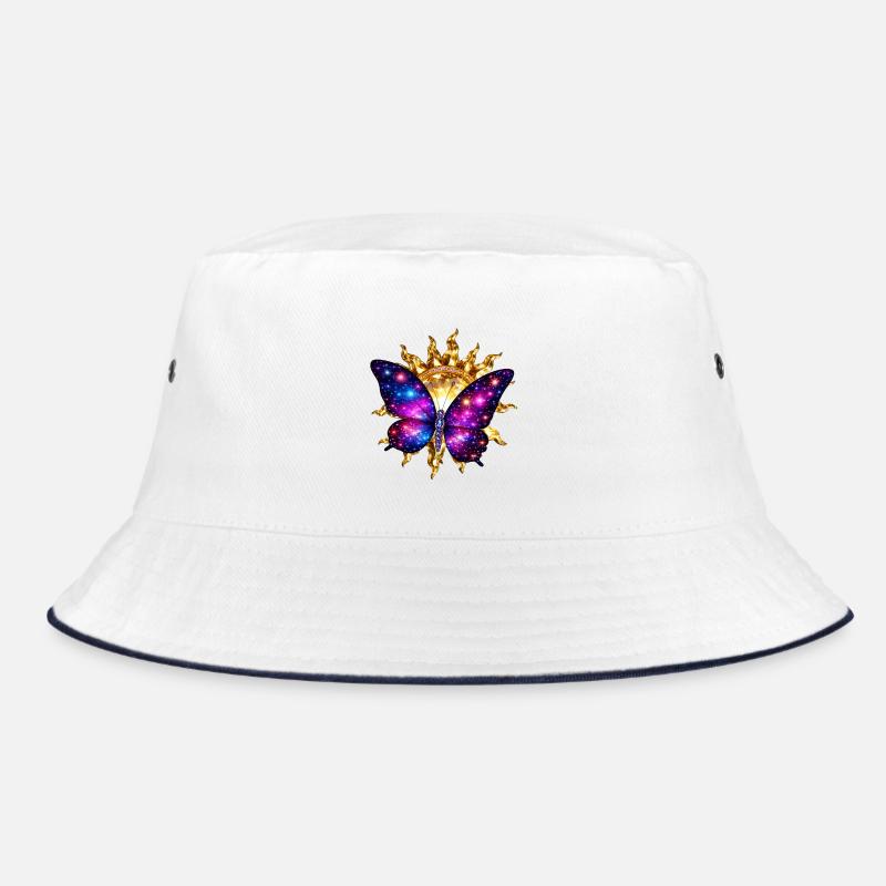 Welt der Sonne – Ewiges kosmisches Licht - Bucket Hat - Weiß/Navy