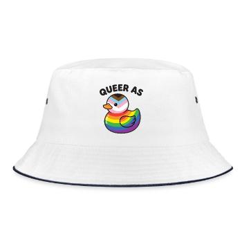 Pride Month LGBT – Schwul wie Ente - Bucket Hat - Weiß/Navy - Vorne
