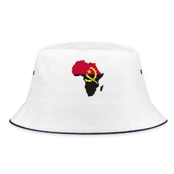 Angola flag Africa used - Bucket Hat - white/navy - Front