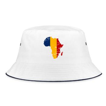Tschad_Flagge_Afrika_used - Bucket Hat - Weiß/Navy - Vorne