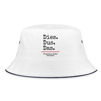 Dies Dus Das Debatte (weiß) - Bucket Hat - Weiß/Navy - Vorne