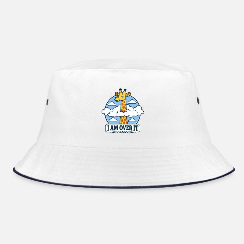 Giraffe Leave-it-behind - Bucket Hat - white/navy