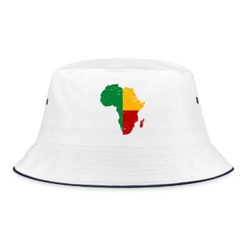 Benin Flag Africa used - Bucket Hat - white/navy - Front