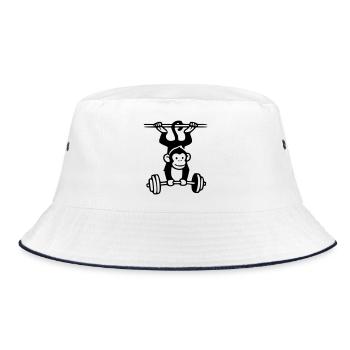 Primate Power - Gym Monkey - Bucket Hat - white/navy - Front
