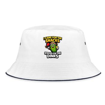 Gurkenheld: Snacks statt Dinks - Bucket Hat - Weiß/Navy - Vorne