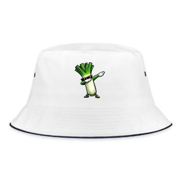 Dabbing leeks - Bucket Hat - white/navy - Front