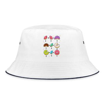 Donut Fractions Math Learning with Humor - Bucket Hat - white/navy - Front