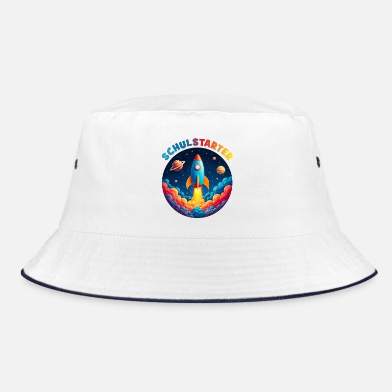 Funny Bubble Rocket with Planets - School Starter Bucket Hat